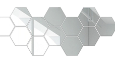 Set 12 Oglinzi Design Hexagon MARI 20x23 - Oglinzi Decorative Acrilice Cristal - Diamant - Fagure 12 bucati/set TA