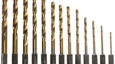 Set 13 burghie BIT cu prindere hexagonala, din otel, 1.5-6.5 mm, SC