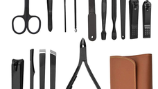 Set 16 piese MANICHIURA profesionala otel negru mat BASE