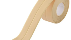 Set 2 Banzi late adezive etansare pentru baie din plastic BEJ (CREAM) 3 M