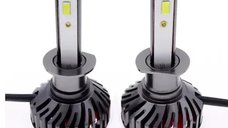 Set 2 becuri auto COB H1, 100W, lumina alb-rece, 12000 lumeni
