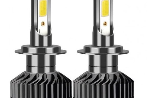 Set 2 becuri auto COB H7, 100W, lumina alb-rece, 12000 lumeni