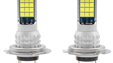 Set 2 Becuri Auto cu 30 Led H7 temperatura 6000k putere 90W 8500LM Fara Ventilator