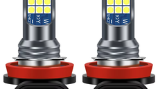 Set 2 becuri auto H11 cu 24 LED in 2 culori 12V 60W 6800 lumeni 6000K