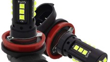 Set 2 becuri auto H11/H8 15 LED putere 80W temperatura 6000K