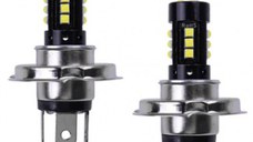 Set 2 Becuri auto H4 15 LED 160W 6000K 9600 lumeni