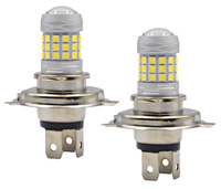 Set 2 becuri auto H4 cu 42 LED SMD 120W 6000k 12/80V doua faze lupa - 1