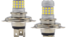 Set 2 becuri auto H4 cu 42 LED SMD 120W 6000k 12/80V doua faze lupa