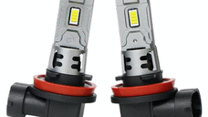 Set 2 becuri auto LED 9012 K7 model 3570 de 100W 10000 lumeni 6000k