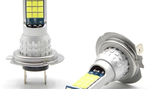 Set 2 becuri auto LED H7 30LED putere 80W cu 4000LM si temperatura culoare 6000K