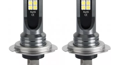 Set 2 Becuri auto LED H7 cu 12 LED SMD 12/24V putere 120W/set 6600lm