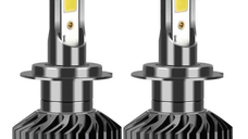 Set 2 becuri LED auto F2 H7 putere 100W temperatura 6000K 12000 lm lumina alba rece XL