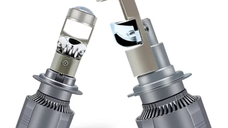 Set 2 becuri LED auto H7 cu Lupa CANBUS alb rece