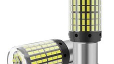 Set 2 Becuri LED Canbus 1156 Pozitie Galben BA15S P21W 144 LED-uri