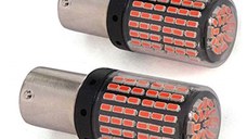 Set 2 Becuri LED Canbus 1156 Pozitie Rosu BA15S P21W 144 LED-uri