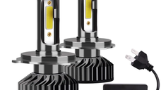 Set 2 becuri LED H4 auto cu doua faze F2 H4 putere 100W
