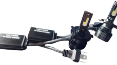 Set 2 becuri LED H4 V88s cu doua 2 faze 3 pini Canbus putere 380W lumina alb-rece 18 000 lumeni temperatura 6000k