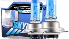 Set 2 becuri Pegasus H7 Skyline Xenon Look auto-tec halogen putere 55W 1500 lumeni temperatura 5000K