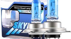 Set 2 becuri Pegasus H7 Skyline Xenon Look auto-tec halogen putere 55W 1500 lumeni temperatura 5000K