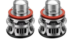 Set 2 becuri V6 auto LED H11 de 100W 6000k lumina alb rece si flux luminos