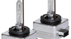 Set 2 becuri Xenon D1S White auto pentru far suport metalic 35W 6000K