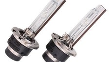 Set 2 becuri Xenon D2S White auto pentru far suport metalic 35W 6000K