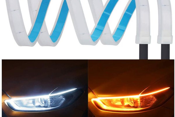 Set 2 Benzi Matrix 45CM LED flexibile pentru faruri-alb si galben