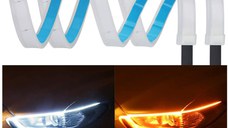 Set 2 Benzi Matrix 45CM LED flexibile pentru faruri-alb si galben