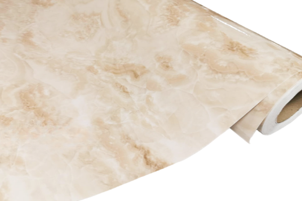 Set 2 folii imitatie marmura autoadeziva bej 60 x 200 cm