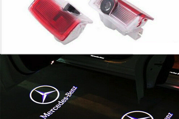 Set 2 Holograme LED cu LOGO MERCEDES BENZ pentru Portiere