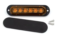 Set 2 Lampi laterale 6 LED Semnalizare Galbena 12 24V pozitie si stroboscop pentru camion remorca - 1