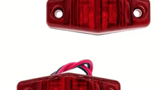 Set 2 Lămpi LED Marker Laterale ROSII 12V/24V cu Carcasa Transparentă