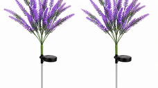 Set 2 Lampi solare LED tip LAVANDA pentru gradina iluminare decorativa exterior