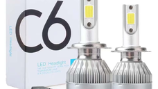Set 2 LED-uri Auto C6-H4 cu doua faze putere 36W 3800 Lumeni