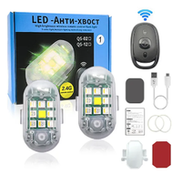 Set 2 mini stroboscope LED Wireless cu magnet acumulator si telecomanda pentru Auto Moto si Biciclete - 1
