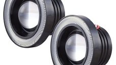 Set 2 Proiectoare 89 mm Angel Eyes cu LED DRL Lumina Alba