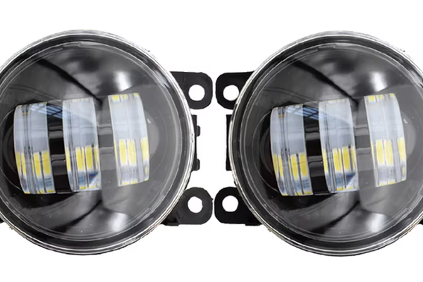 Set 2 proiectoare ceata LED Dacia Renault Nissan lumina alb + galben