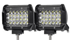 Set 2 Proiector LED Auto Off Road 24 LED-uri 72W Dreptunghiular