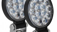 Set 2 Proiector ROTUND 14 LED 12v-24v  42w  lumina alba 6000k SLIM