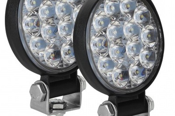 Set 2 Proiector ROTUND 14 LED 12v-24v  42w  lumina alba 6000k SLIM