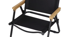 Set 2 scaune metalice plabile pentru gradina camping sau plaja negre