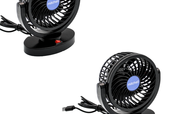 Set 2 Ventilatoare portabile pentru masina 15W negru MARS 306