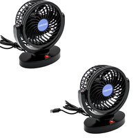 Set 2 Ventilatoare portabile pentru masina 15W negru MARS 306 - 1