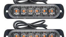 Set 2 x Lumini de Avertizare 6 LED pentru platforma ATV Tractor Jeep Off Road