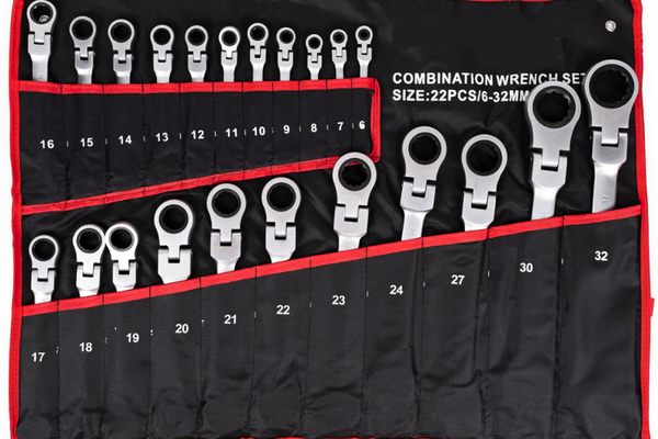 Set 22 piese chei combinate fixe si inelare articulate de la 6 la 32 mm