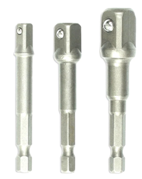 Set 3 adaptoare hex-chei tubulare 1/2 1/4 3/8 - 1