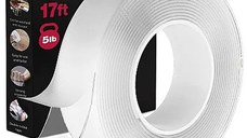Set 3 Banda Ivy Grip 2 CM x 300 CM din SILICON transparent dublu adeziva incolora JK
