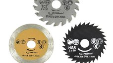 SET 3 Disc Lemn sau plastic  cu Tija 6mm