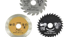 SET 3 Disc Lemn sau plastic  cu Tija 6mm