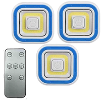 Set 3 lampi LED COB patrate cu telecomanda si control de la distanta ALBE - 1
